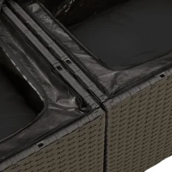 MAISON EXCLUSIVE - Salon de jardin 12 pcs avec coussins noir résine tressée