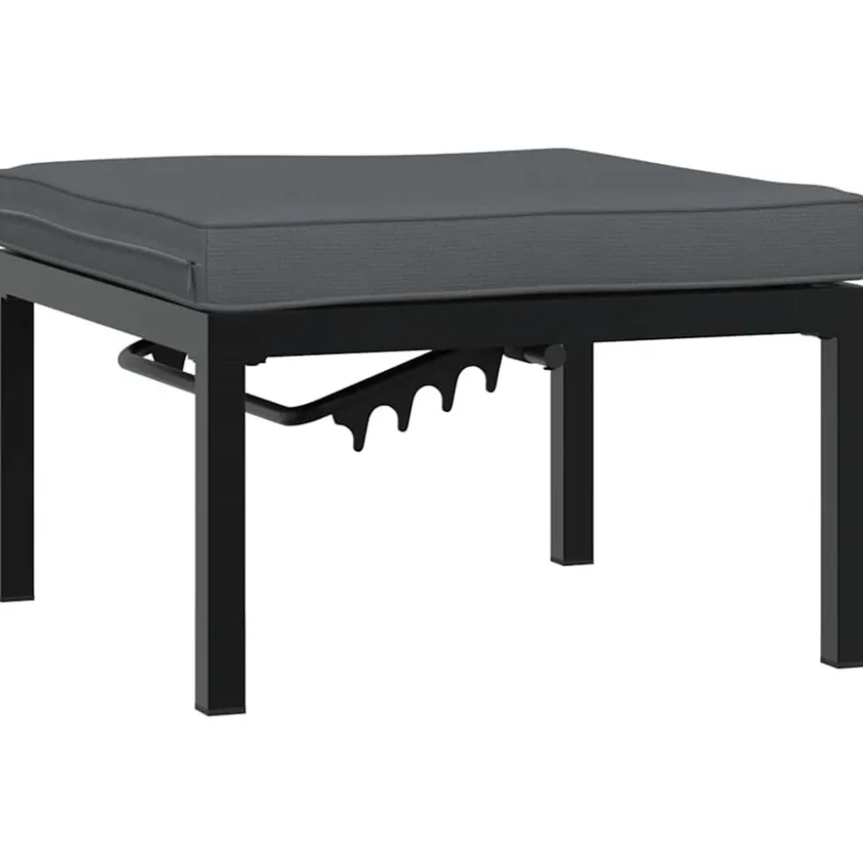 MAISON EXCLUSIVE - Salon de jardin 3 pcs avec coussins noir aluminium