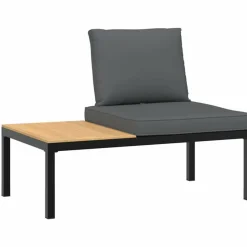 MAISON EXCLUSIVE - Salon de jardin 3 pcs avec coussins noir aluminium