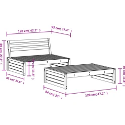 MAISON EXCLUSIVE - Salon de jardin 2 pcs bois de pin massif