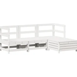 MAISON EXCLUSIVE - Salon de jardin 4 pcs blanc bois de pin massif
