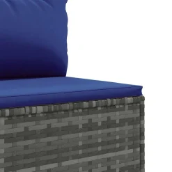 MAISON EXCLUSIVE - Salon de jardin 4 pcs avec coussins gris résine tressée