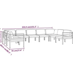 MAISON EXCLUSIVE - Salon de jardin 9 pcs avec coussins aluminium anthracite