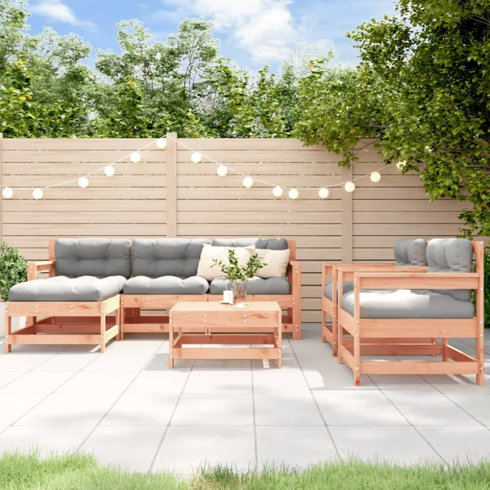 MAISON EXCLUSIVE - Salon de jardin 7 pcs bois massif douglas