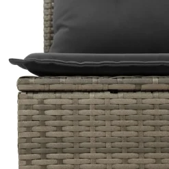 MAISON EXCLUSIVE - Salon de jardin avec coussins 12 pcs gris résine tressée