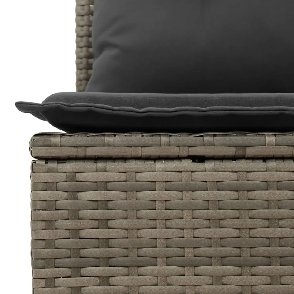 MAISON EXCLUSIVE - Salon de jardin avec coussins 12 pcs gris résine tressée