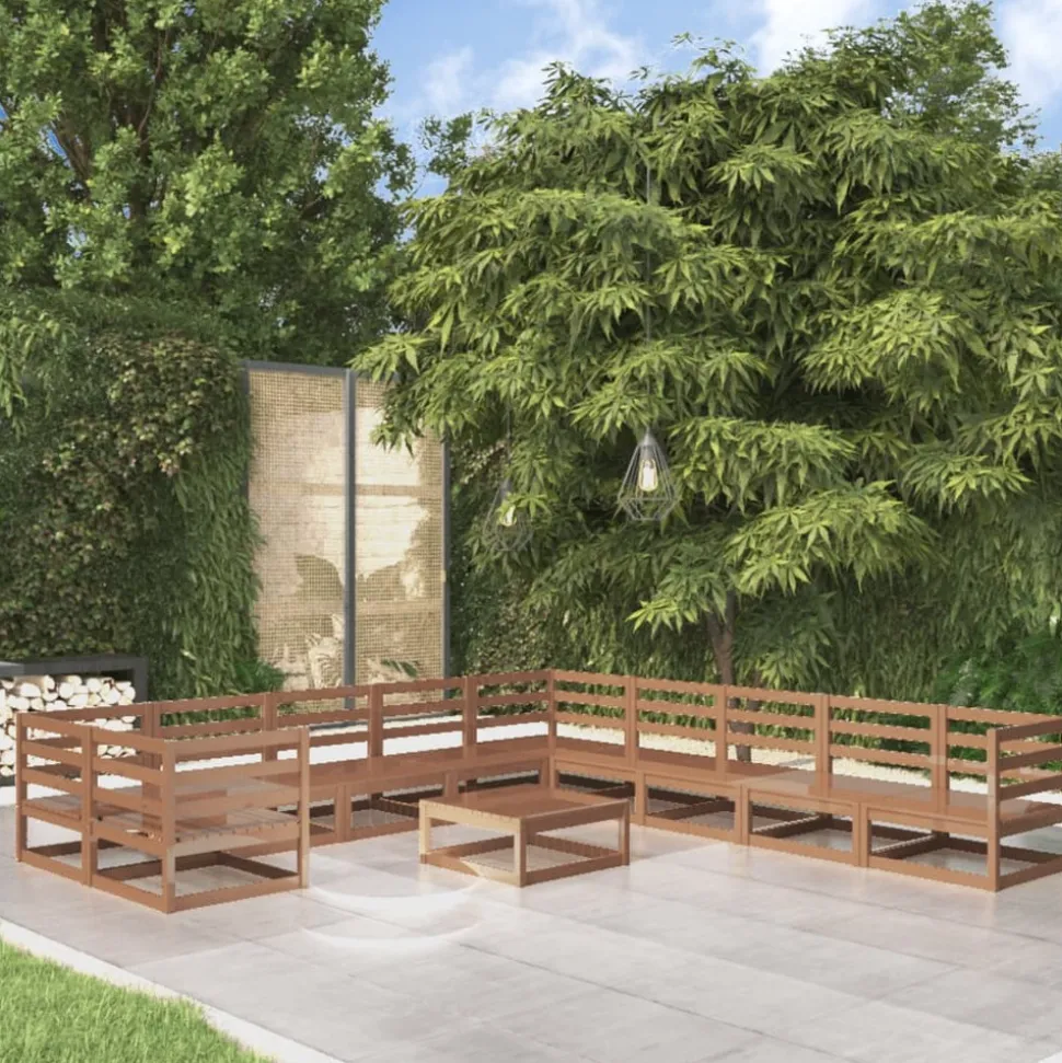 MAISON EXCLUSIVE - Salon de jardin 11 pcs bois de pin massif