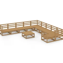 MAISON EXCLUSIVE - Salon de jardin 11 pcs bois de pin massif