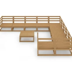 MAISON EXCLUSIVE - Salon de jardin 11 pcs bois de pin massif