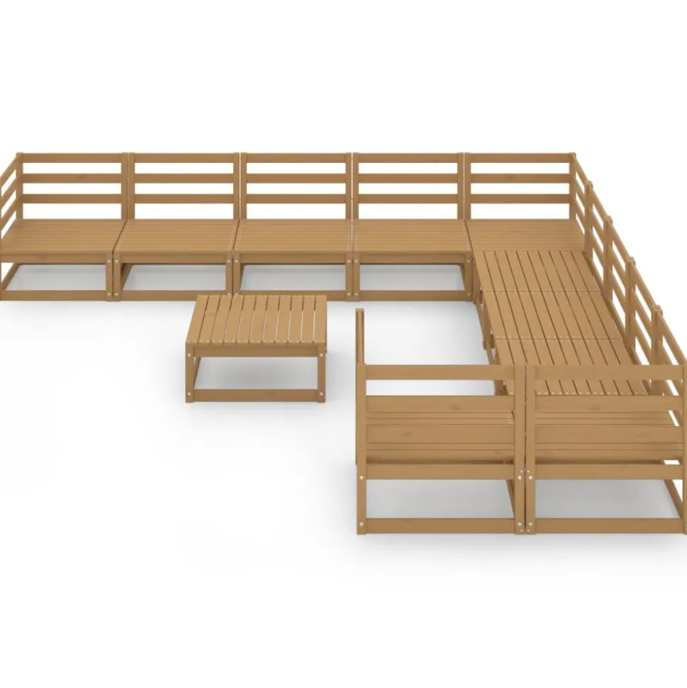 MAISON EXCLUSIVE - Salon de jardin 11 pcs bois de pin massif