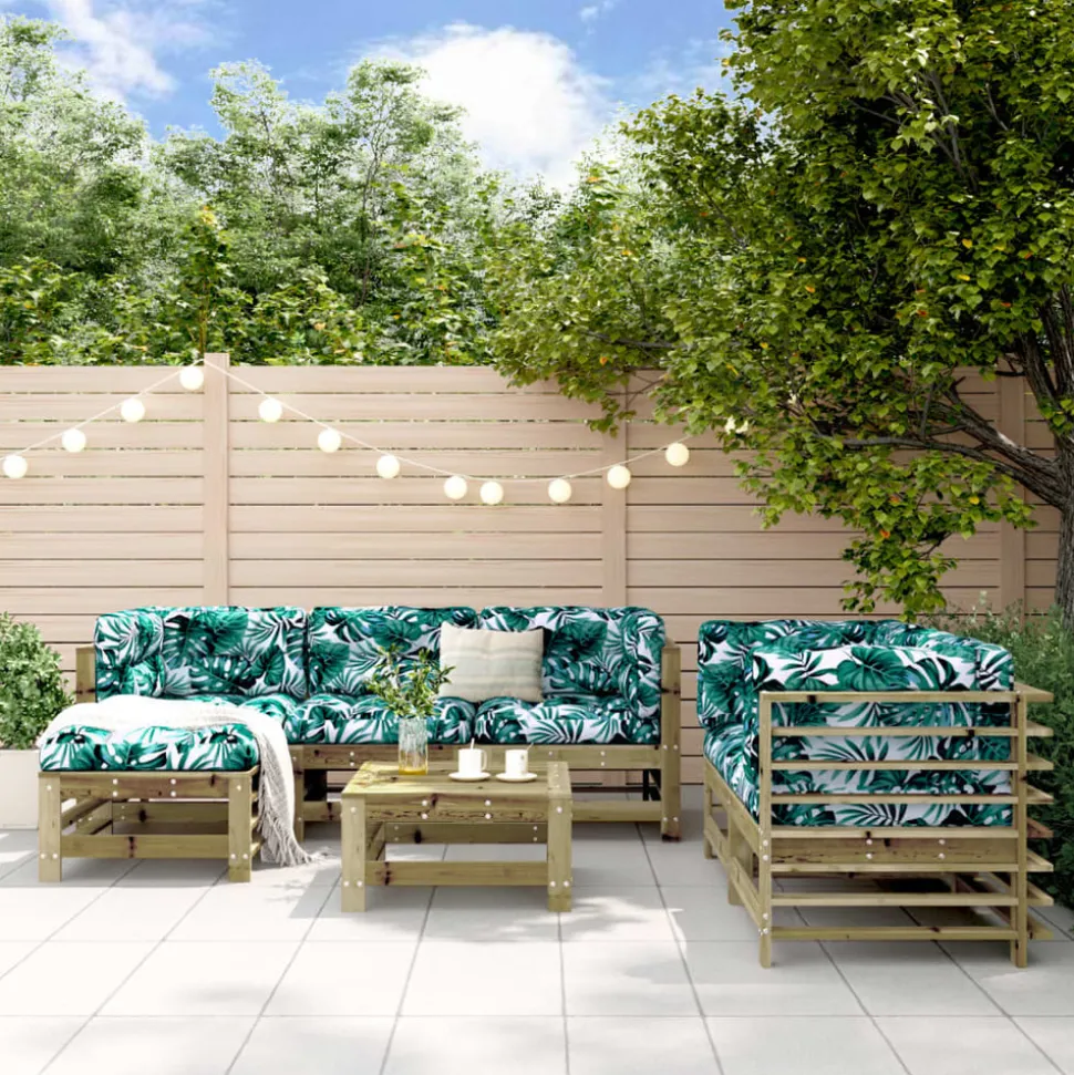 MAISON EXCLUSIVE - Salon de jardin 7 pcs bois de pin imprégné