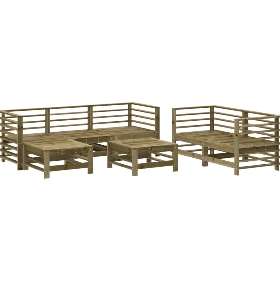 MAISON EXCLUSIVE - Salon de jardin 7 pcs bois de pin imprégné