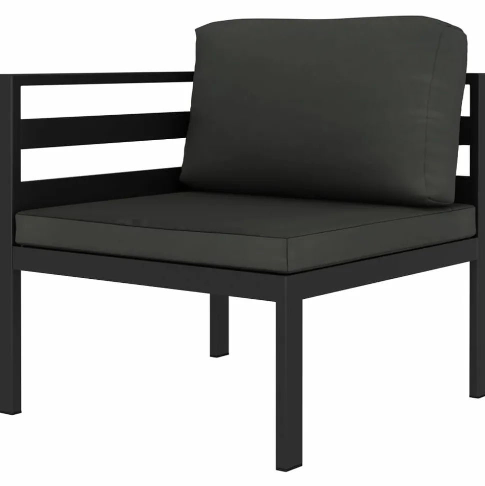 MAISON EXCLUSIVE - Salon de jardin 8 pcs avec coussins aluminium anthracite