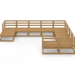 MAISON EXCLUSIVE - Salon de jardin 10 pcs bois de pin massif