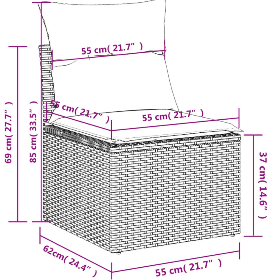 MAISON EXCLUSIVE - Salon de jardin avec coussins 13 pcs noir résine tressée