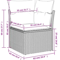 MAISON EXCLUSIVE - Salon de jardin avec coussins 13 pcs noir résine tressée