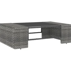 MAISON EXCLUSIVE - Salon de jardin 5 pcs résine tressée gris
