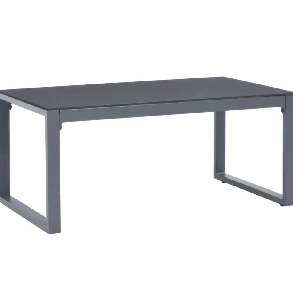 MAISON EXCLUSIVE - Salon de jardin 3 pcs et coussins aluminium noir