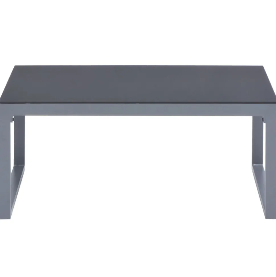 MAISON EXCLUSIVE - Salon de jardin 3 pcs et coussins aluminium noir