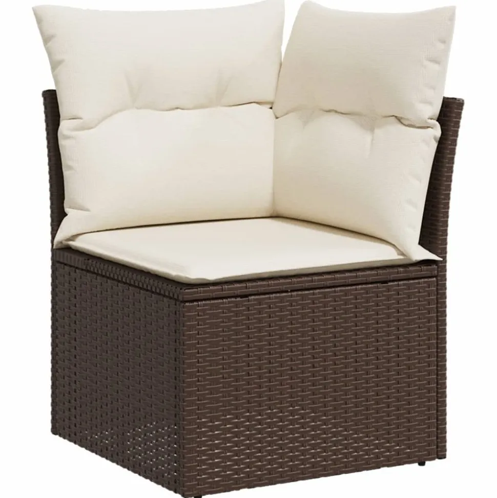 MAISON EXCLUSIVE - Salon de jardin avec coussins 6 pcs marron résine tressée