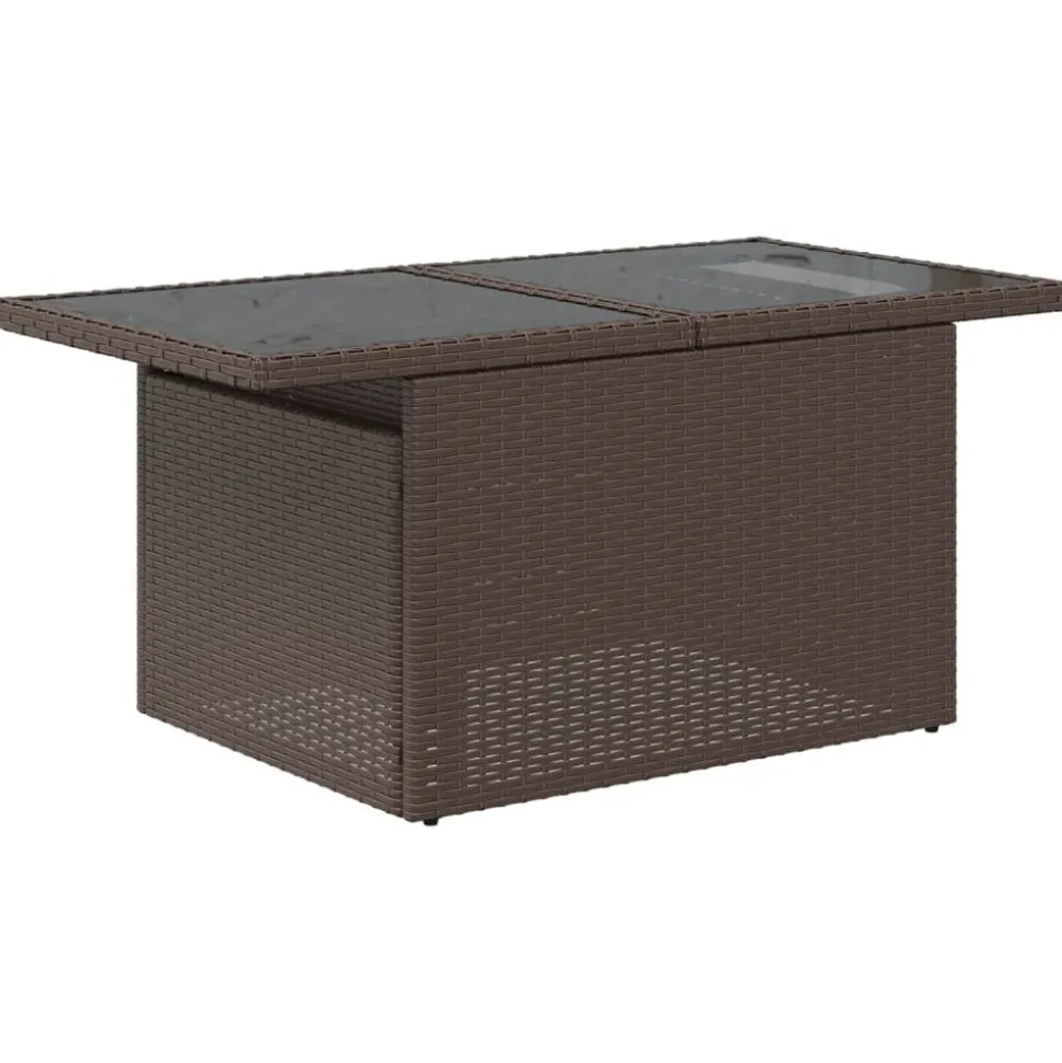 MAISON EXCLUSIVE - Salon de jardin avec coussins 6 pcs marron résine tressée