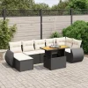MAISON EXCLUSIVE - Salon de jardin 8 pcs avec coussins noir résine tressée