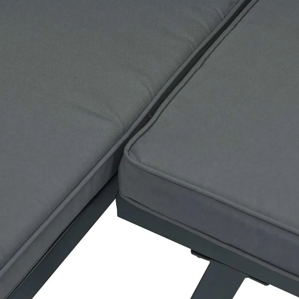 MAISON EXCLUSIVE - Salon de jardin 3 pcs avec coussins noir aluminium