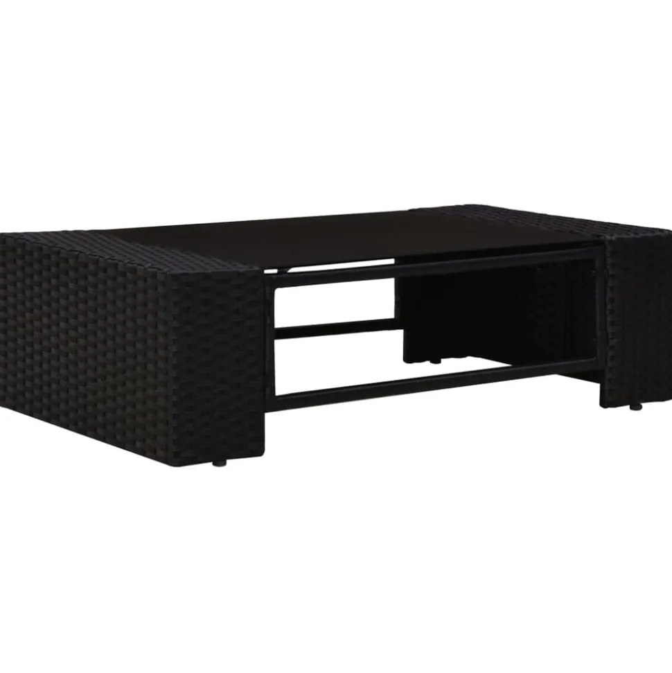 MAISON EXCLUSIVE - Salon de jardin 5 pcs résine tressée noir
