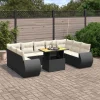 MAISON EXCLUSIVE - Salon de jardin 10 pcs avec coussins noir résine tressée