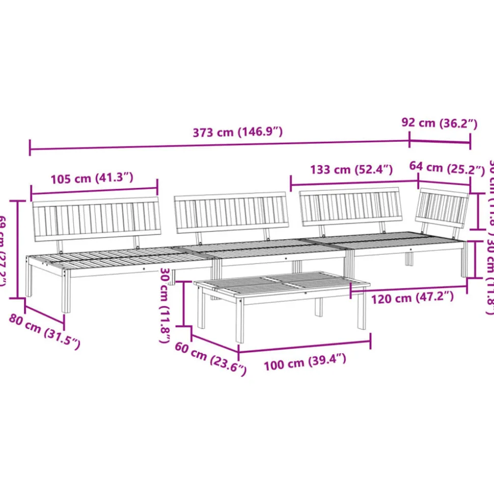 MAISON EXCLUSIVE - Salon palette de jardin 4 pcs bois d'acacia massif