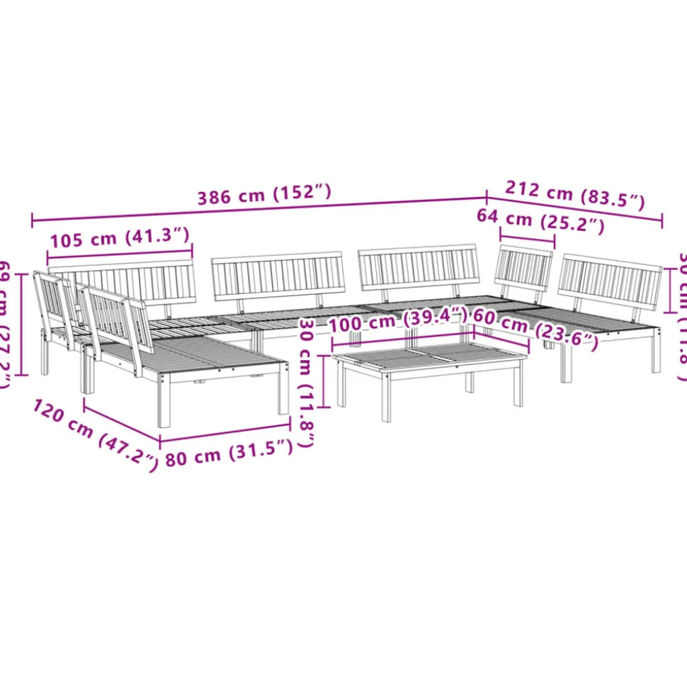 MAISON EXCLUSIVE - Salon palette de jardin 6 pcs bois d'acacia massif