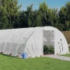 MAISON EXCLUSIVE - Serre avec cadre en acier blanc 24 m² 6x4x2 m