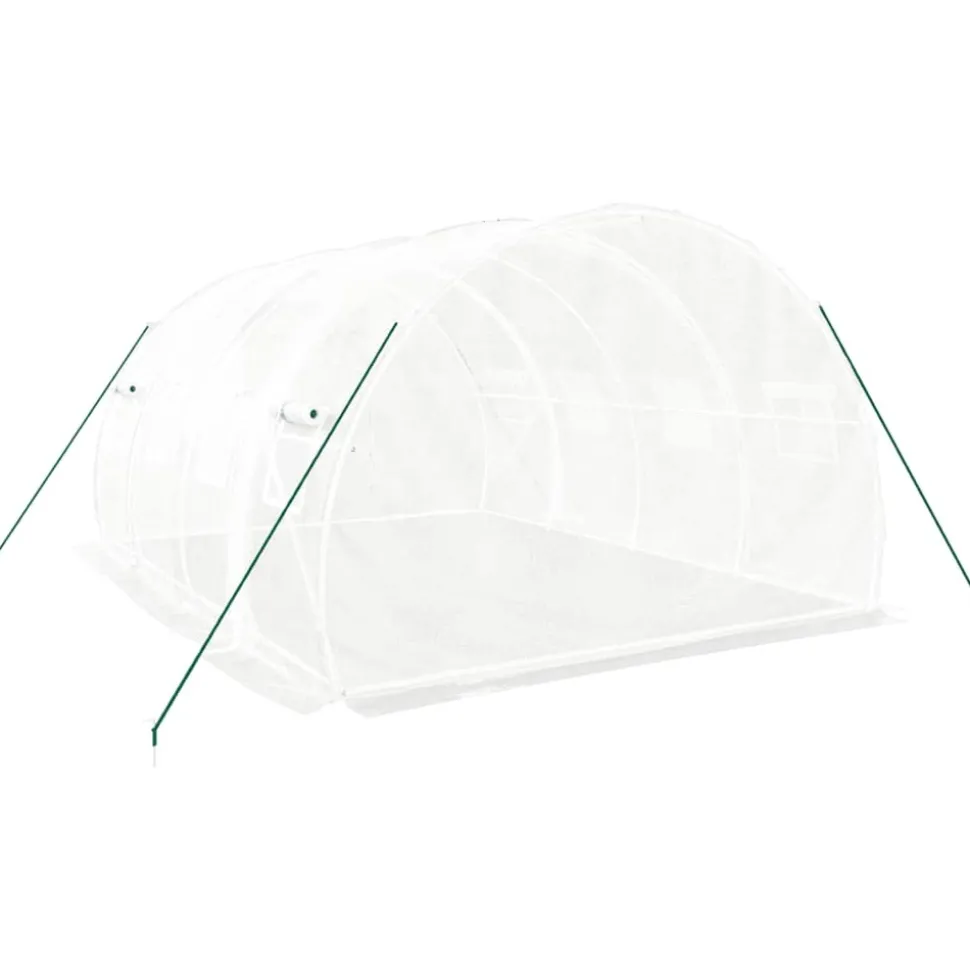 MAISON EXCLUSIVE - Serre avec cadre en acier blanc 12 m² 4x3x2 m