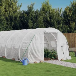 MAISON EXCLUSIVE - Serre avec cadre en acier blanc 36 m² 12x3x2 m