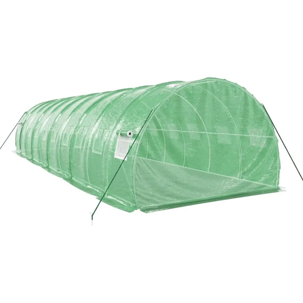 MAISON EXCLUSIVE - Serre avec cadre en acier vert 30 m² 10x3x2 m