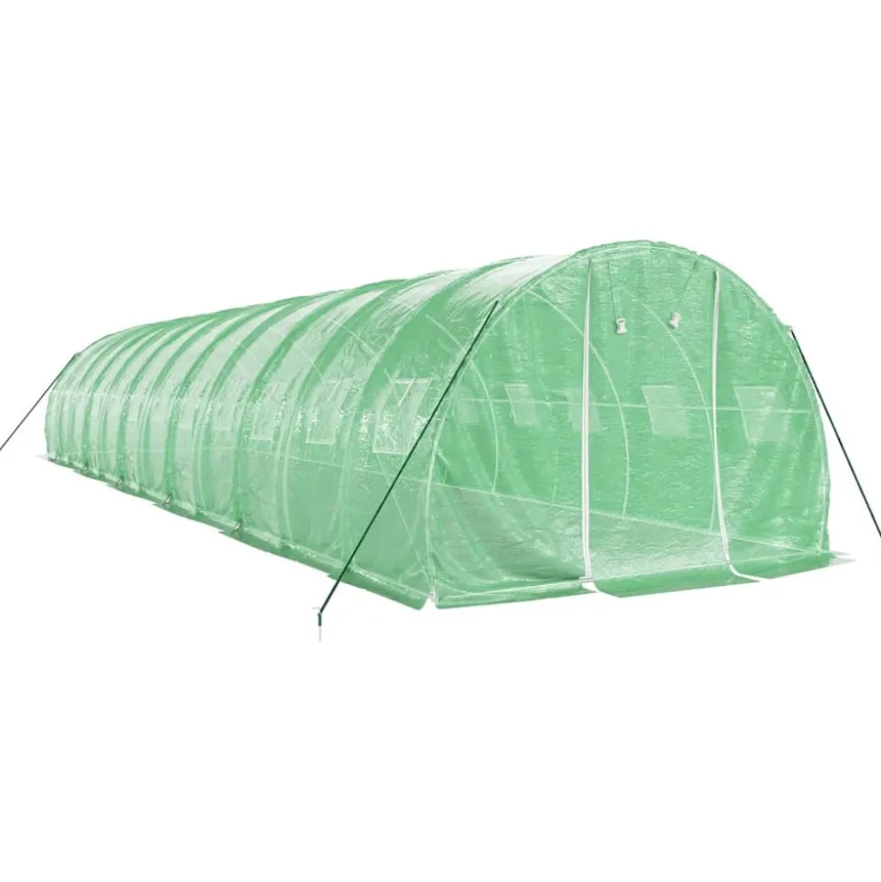 MAISON EXCLUSIVE - Serre avec cadre en acier vert 36 m² 12x3x2 m