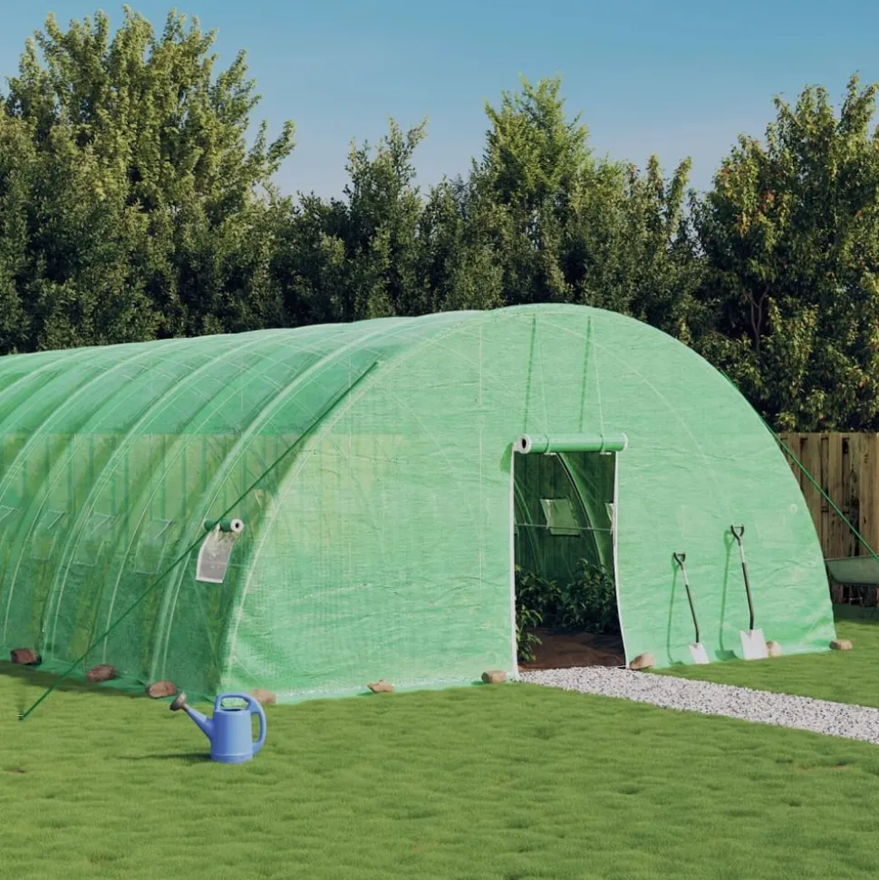 MAISON EXCLUSIVE - Serre avec cadre en acier vert 48 m² 8x6x2,85 m
