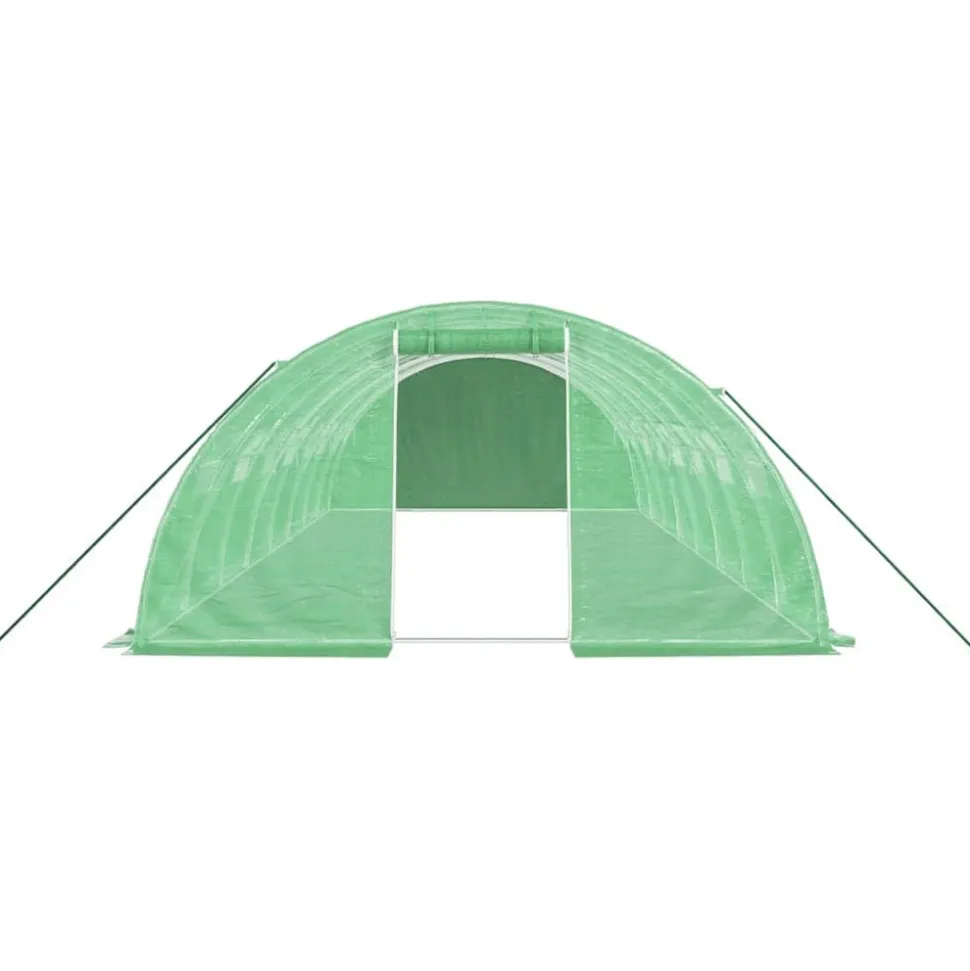 MAISON EXCLUSIVE - Serre avec cadre en acier vert 32 m² 8x4x2 m
