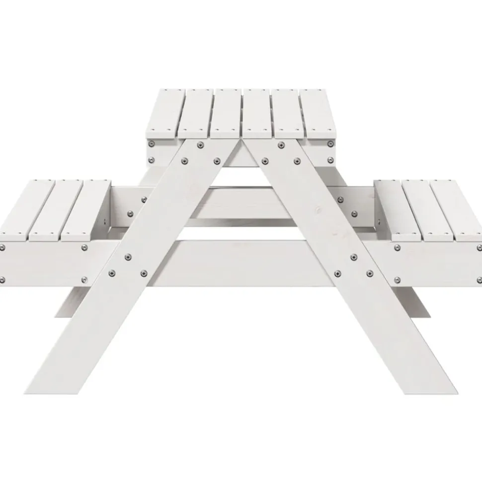 MAISON EXCLUSIVE - Table de pique-nique pour enfants blanc bois massif de pin