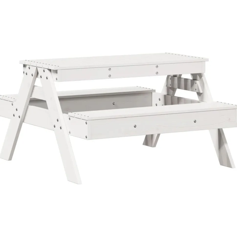 MAISON EXCLUSIVE - Table de pique-nique pour enfants blanc bois massif de pin