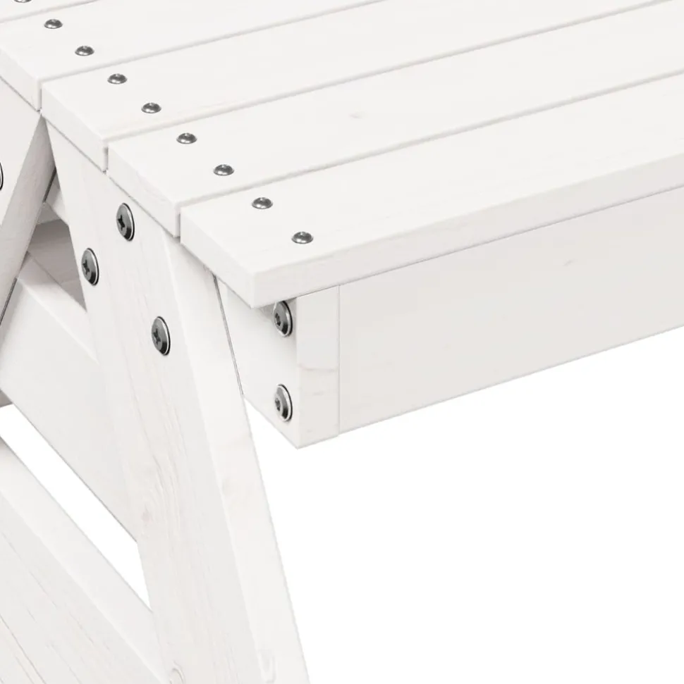 MAISON EXCLUSIVE - Table de pique-nique pour enfants blanc bois massif de pin