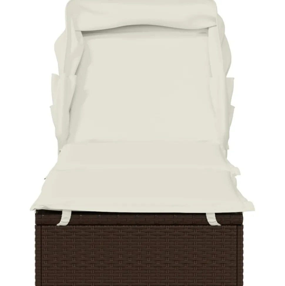MAISON EXCLUSIVE - Transat avec toit pliable marron 213x63x97 cm résine tressée