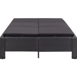 MAISON EXCLUSIVE - Transat à 2 places avec coussin noir résine tressée