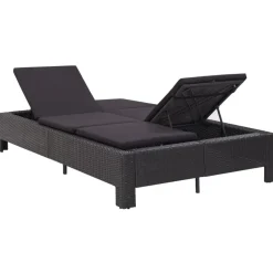 MAISON EXCLUSIVE - Transat à 2 places avec coussin noir résine tressée