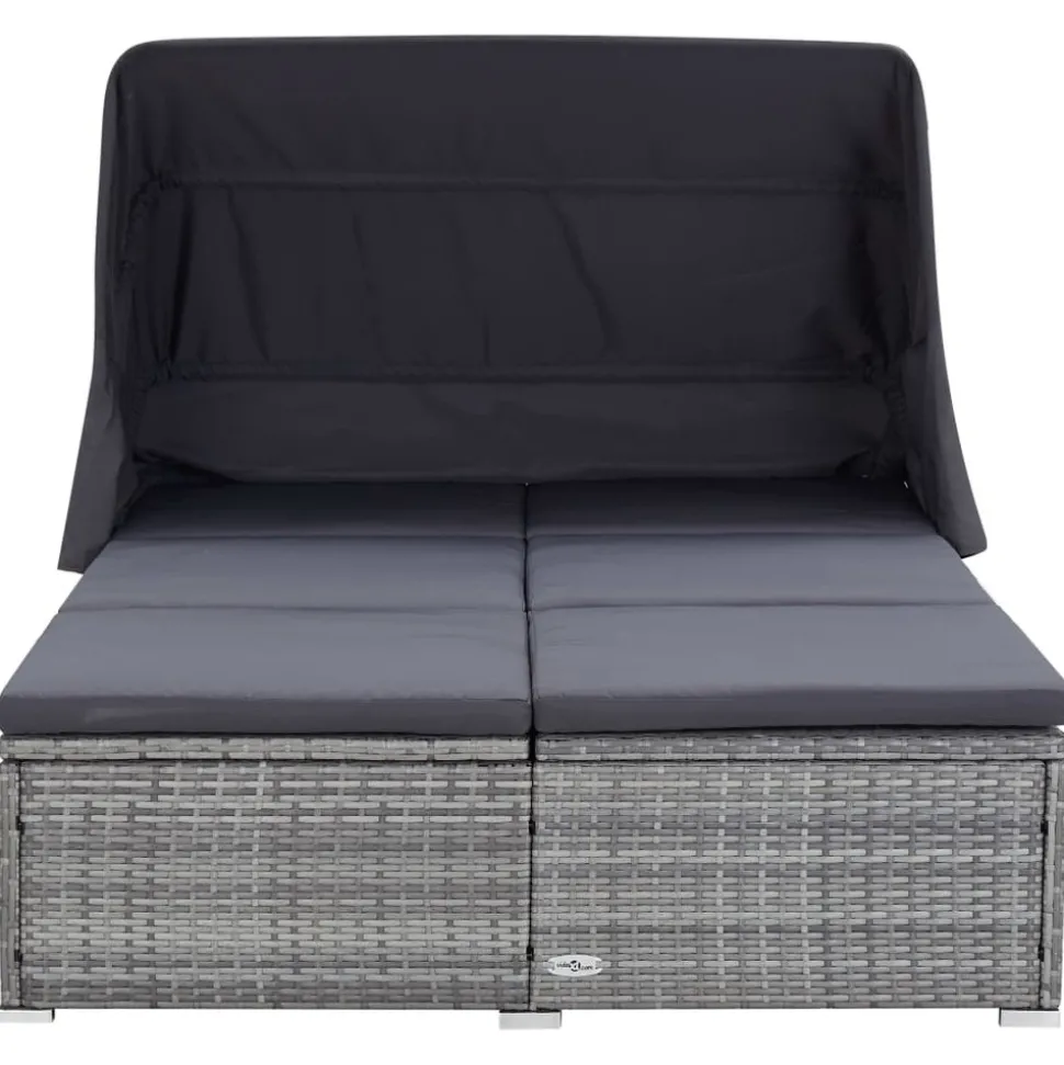 MAISON EXCLUSIVE - Transat à 2 places avec coussin résine tressée gris