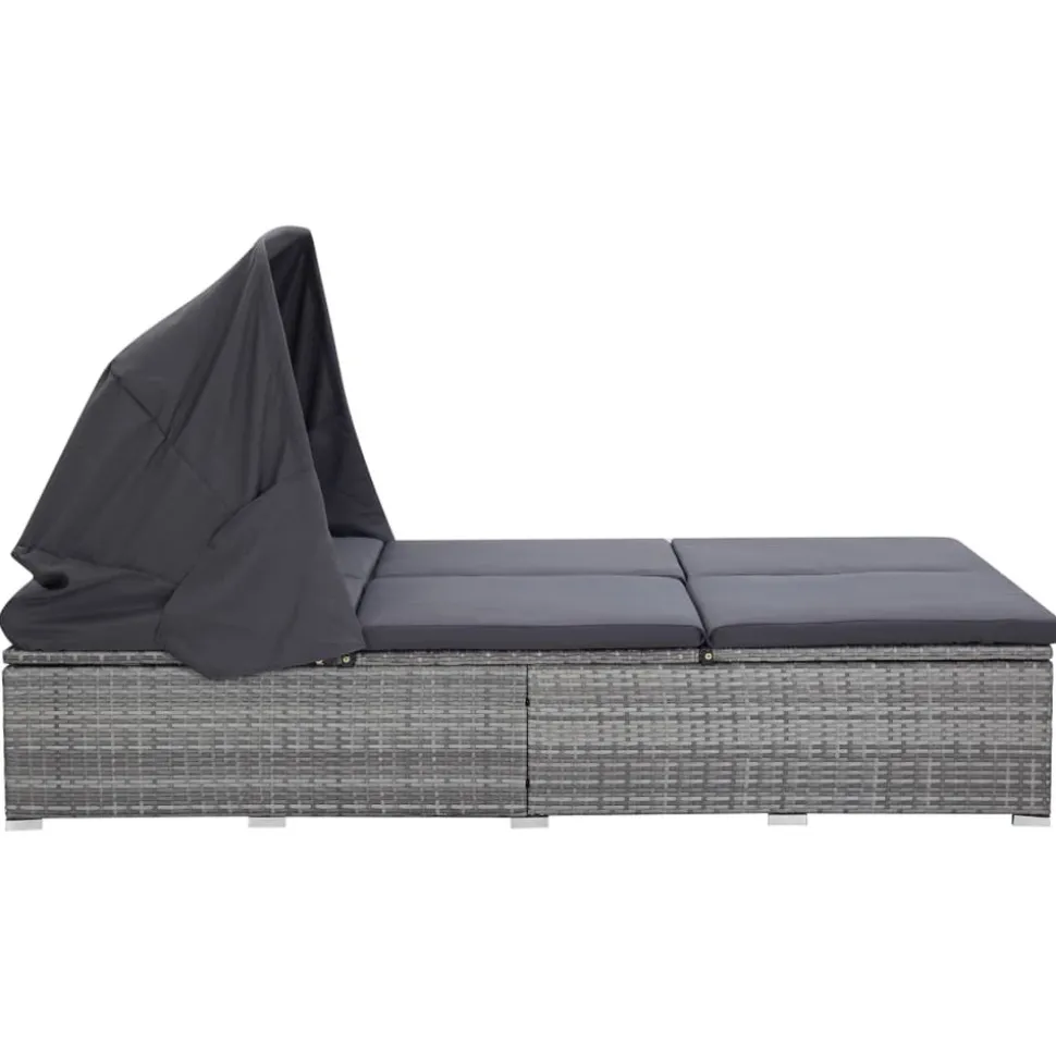 MAISON EXCLUSIVE - Transat à 2 places avec coussin résine tressée gris