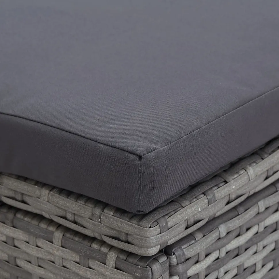 MAISON EXCLUSIVE - Transat à 2 places avec coussin résine tressée gris