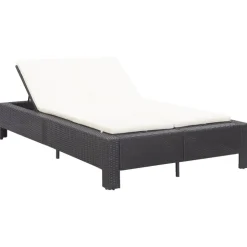 MAISON EXCLUSIVE - Transat à 2 places avec coussin noir résine tressée