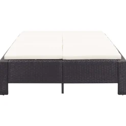MAISON EXCLUSIVE - Transat à 2 places avec coussin noir résine tressée
