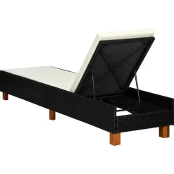 MAISON EXCLUSIVE - Transat avec coussin résine tressée noir